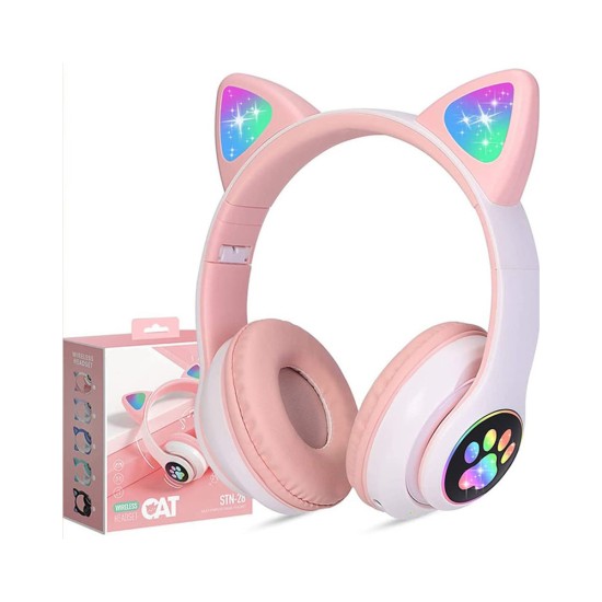 Wireless Headphones STN-28 Cat Ear Pink